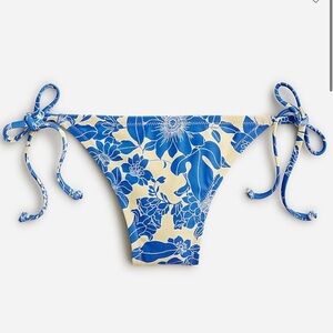 NWT XXL J Crew String hipster full coverage bikini bottom in blue floral
